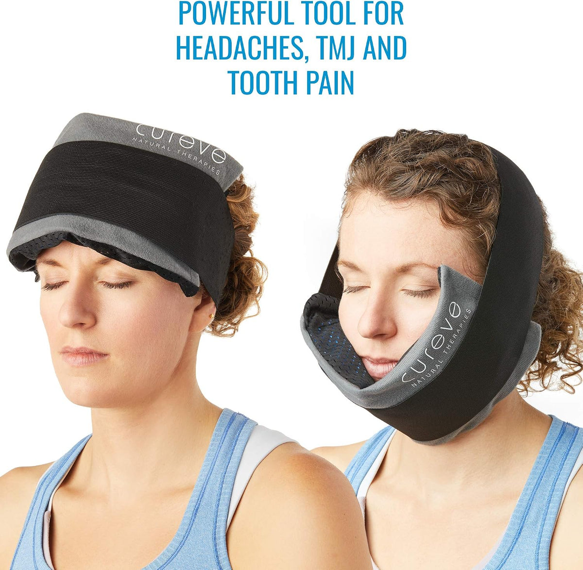Reusable Ice Packs for Injuries – Hot & Cold Therapy Gel Pack Set of 2 with Wrap for Knee, Neck, Foot, Ankle, TMJ & Headaches by Cureve – Small Flexible Cold Compress for Plantar Fasciitis & Cramps