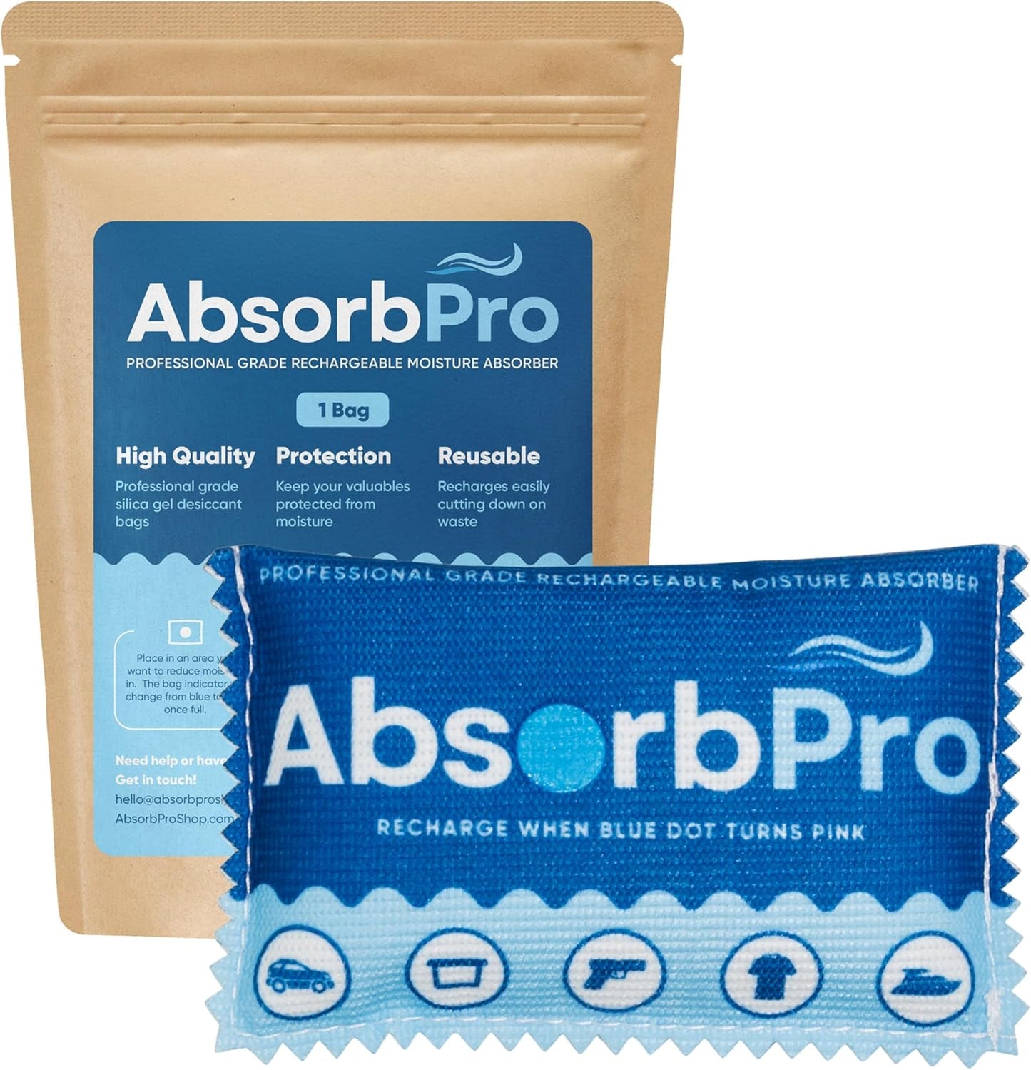 Rechargeable Dehumidifier Bag, 100g Silica Gel, 1-Pack