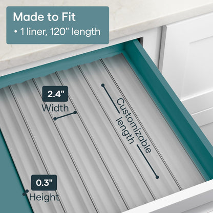 YouCopia SpiceLiner Spice Rack Drawer Organizer (Universal Fit 10’ Roll),Gray