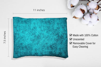 Microwavable Corn Filled Heating Pad and Cold Pack/Washable 100% Cotton Cover (Cross Hatch - Mint, 7.5in W x 11in L)