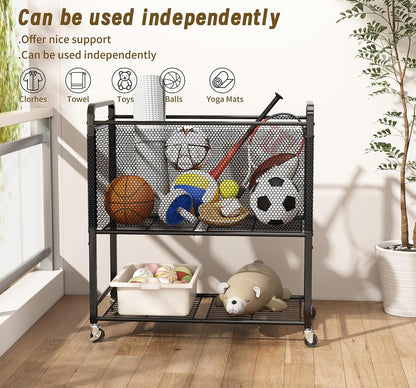 Laundry Hamper Rolling Sorter: 120L Large Basket with Wheels Removable Bag | Solve laundry clutter – rolling sorter with washable bag – Ideal for home, dorm & bedroom organization
