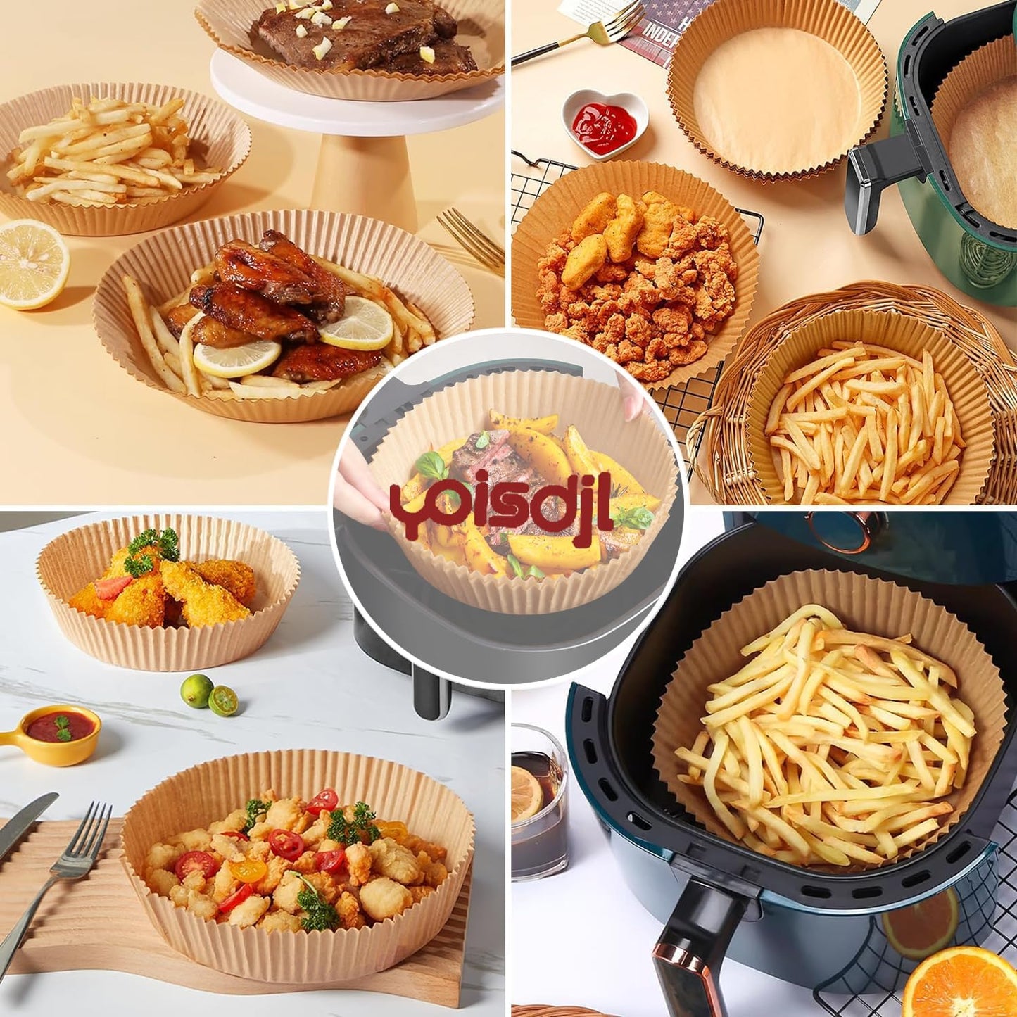 200pcs Air Fryer Liners Disposable, Air Fryer Liners, 8.7" Square Parchment Disposable Paper Liner for Air Fryer, Parchment Paper, Baking, Roasting and Microwave