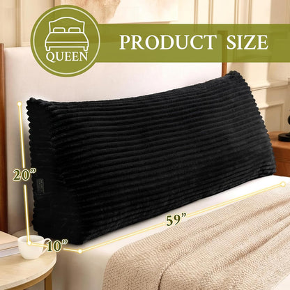 Headboard Pillow Queen, Headboard Wedge Pillow, Back Rest Pillows for Sitting, Reading, Working, Triangle Pillow with Removable Cover, Daybed Pillows for Bed Dorm Sofa, Dark Grey