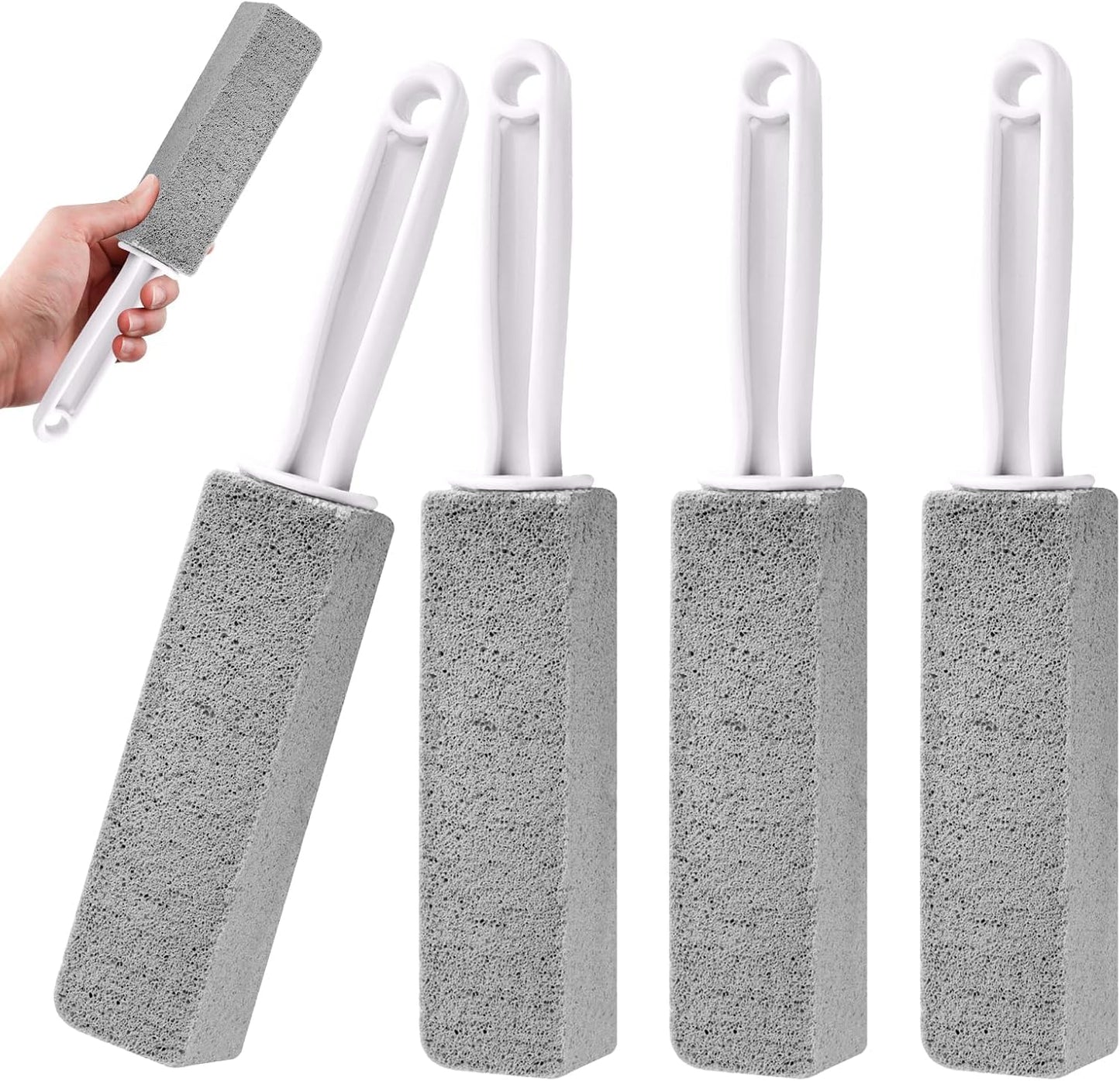 4 Pack Toilet Pumice Stone with Handle,Pumice Stone Toilet Bowl Cleaner | Ergonomic Handle,Suitable for Removing Limescale and Cleaning Toilets, Swimming Pools, Bathrooms, and Sinks