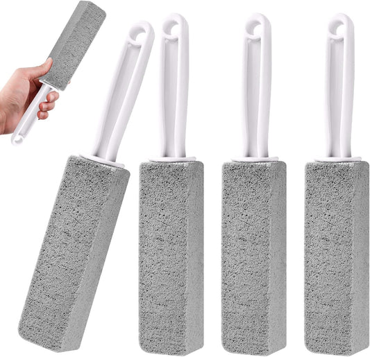 4 Pack Toilet Pumice Stone with Handle,Pumice Stone Toilet Bowl Cleaner | Ergonomic Handle,Suitable for Removing Limescale and Cleaning Toilets, Swimming Pools, Bathrooms, and Sinks