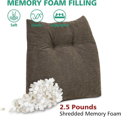 Shinnwa Lumbar Support Pillow for Office Chair, Memory Foam Back Support Pillow for Back Pain Relief, Car, Chair and Couch, 17.5x15x4.5in, Charcoal