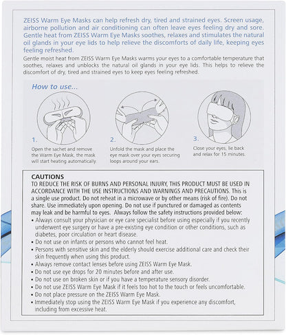 ZEISS Warm Eye Masks, 6 Count for Dry Eye Relief