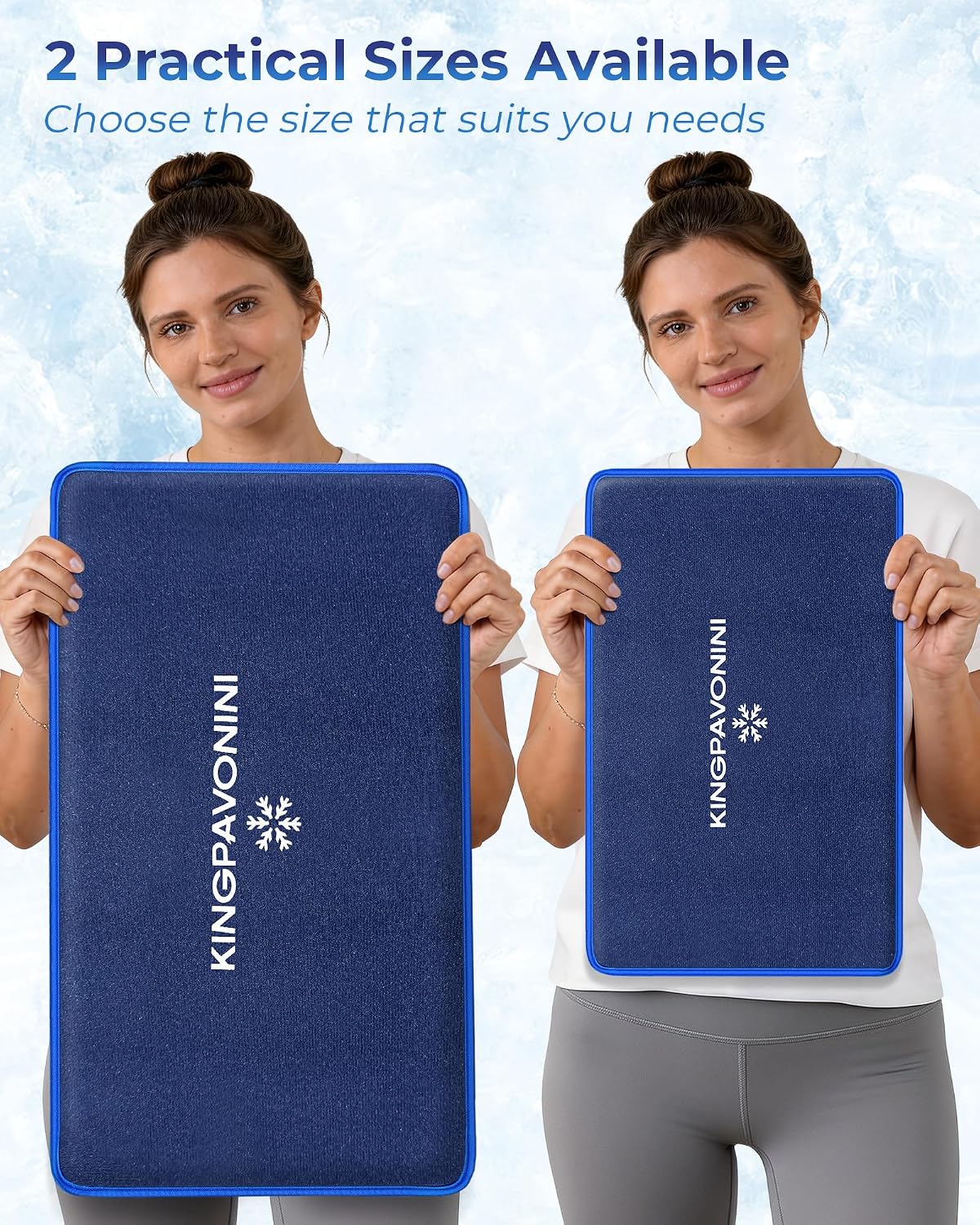 KingPavonini Soft Large Ice Pack for Injuries Reusable with Straps, 11"x15"