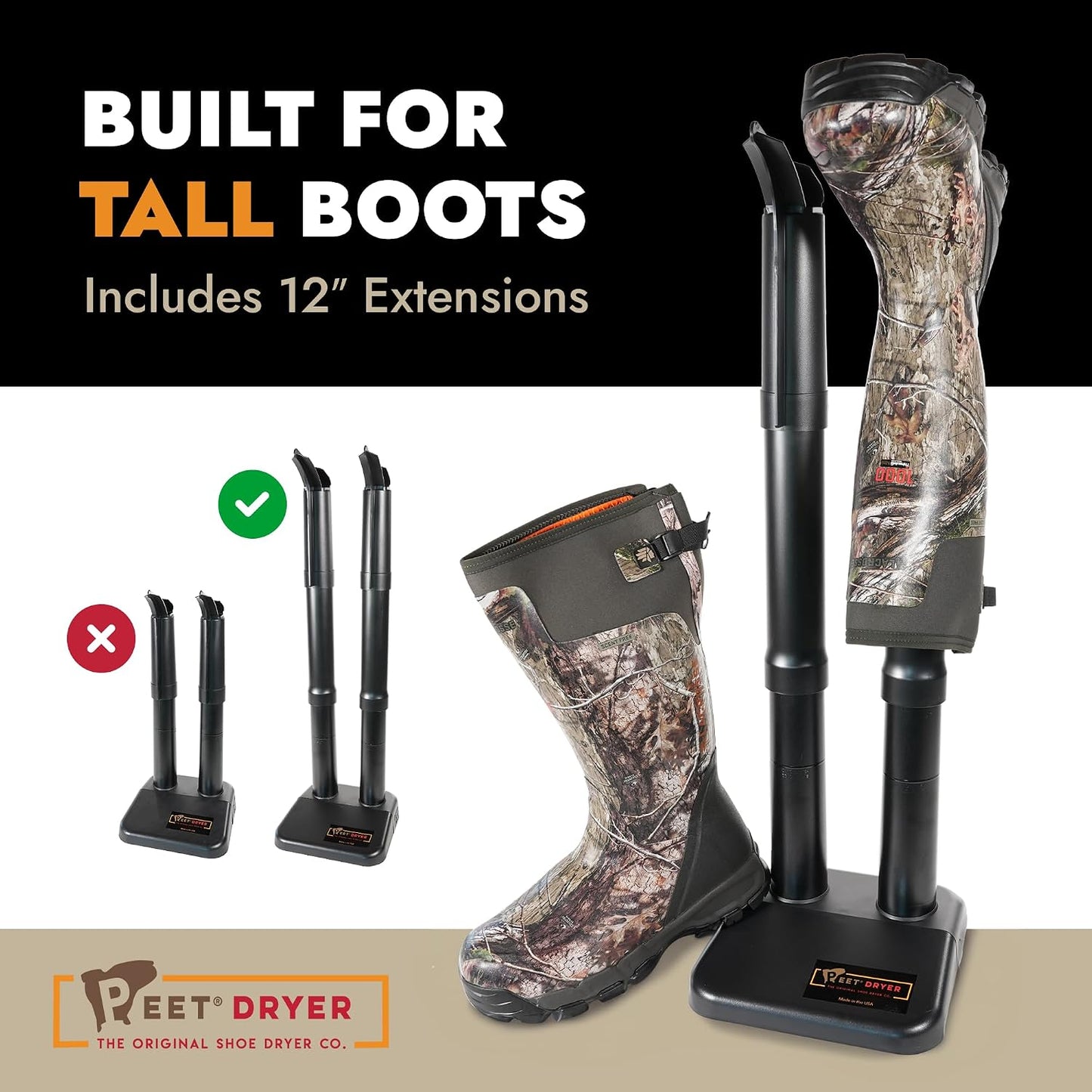 PEET, Original Dryer, Electric Shoe Dryer, Work Boots, Outdoor Gear, Athletic Gear, Silent,Energy-Efficient, Made in USA