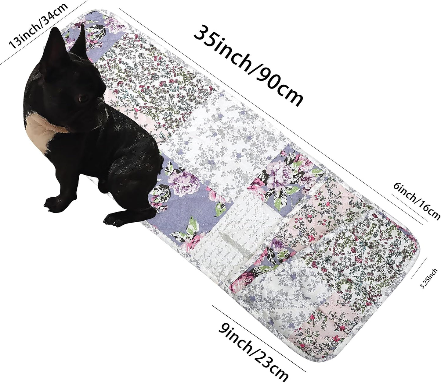 Brilliant Sunshine Burgundy Toile Floral Couch Armrest Cover, 35"×13" | Washable Magazine Holder, Armrest Organizer & Caddy on Sofa, Recliner, Armchair, Storage for Remote Controls, Phone, iPad
