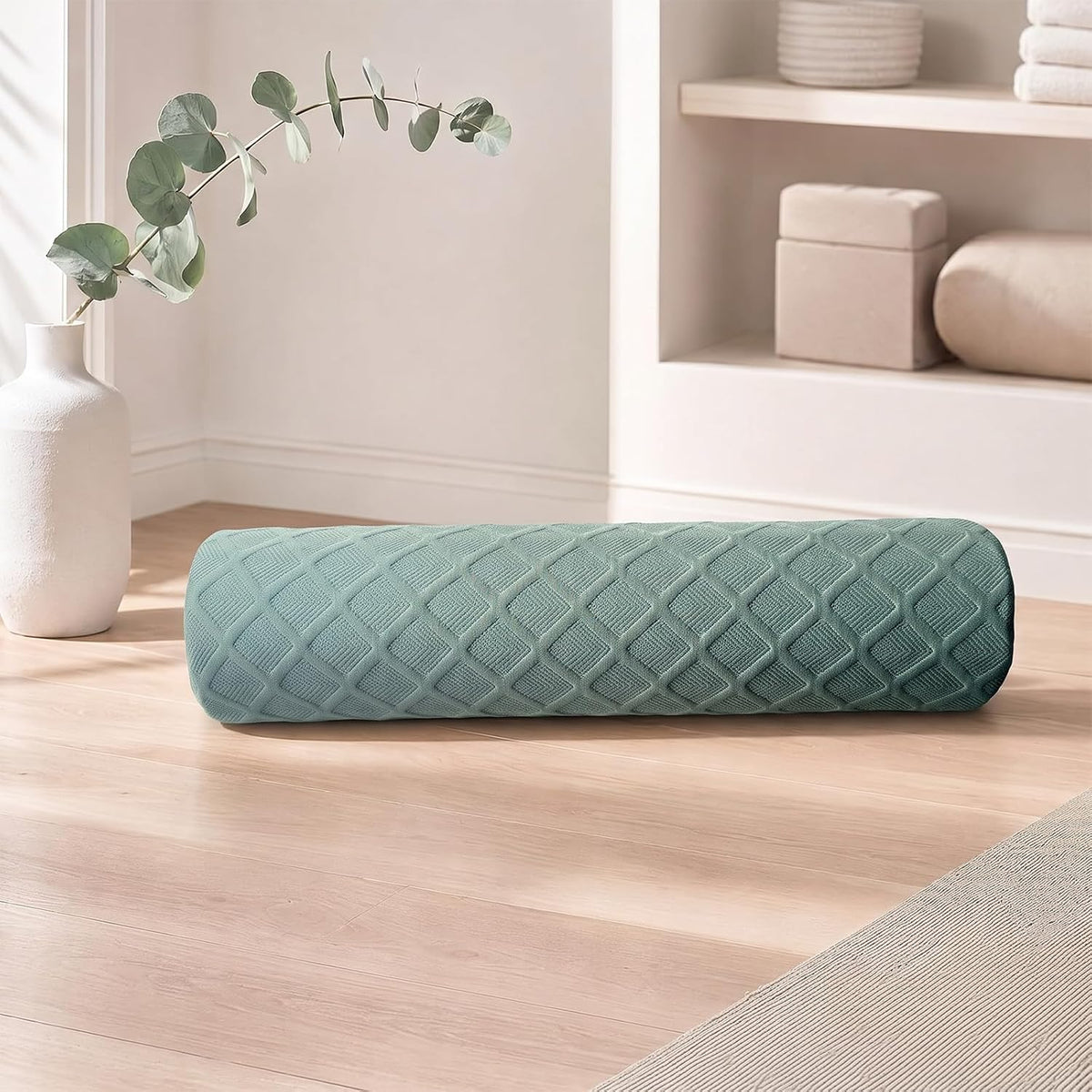 3.1" Small Neck Roll Memory Foam Pillow Cylinder,Detachable Cover