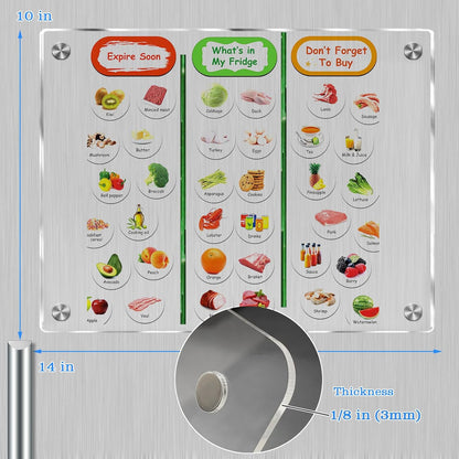 JonXon 8"x12" Acrylic Magnetic Dry Erase Board for Fridge, Clear Acrylic Magnet Calendar for Refrigerator,Includes 6 Dry Erase Markers(Clear Blank)
