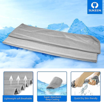 Sukeen Cooling Towels 6 Pack (40"x12"), Cooling Neck Wraps, Ice Towels, Microfiber Breathable Cooling Towel for Hot Weather, Sweat Towel for Gym, Sport, Running, Golf, Workout, Camping, Fitness
