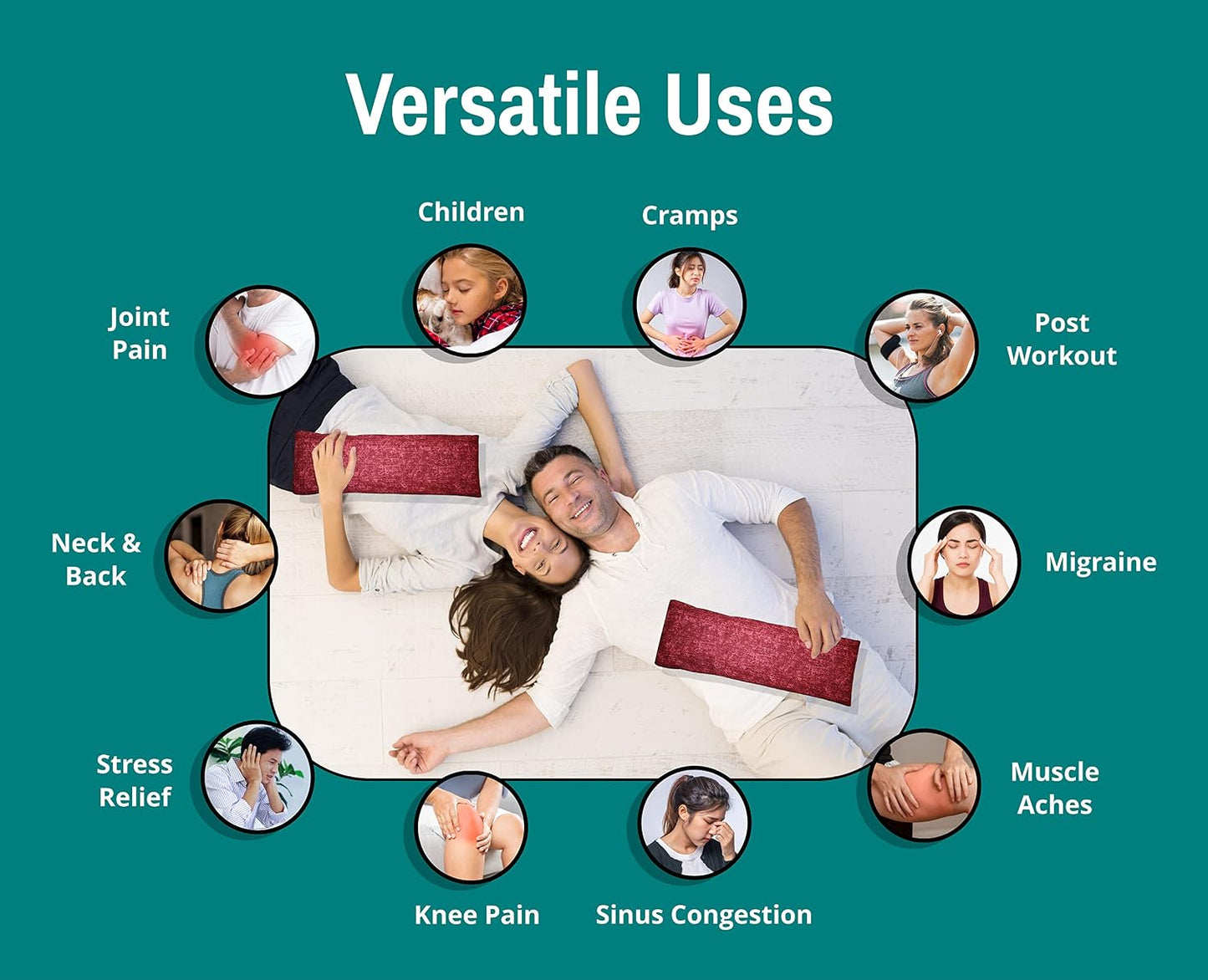 Microwavable Corn Filled Heating Pad and Cold Pack/Washable 100% Cotton Cover (Cross Hatch - Mint, 7.5in W x 11in L)