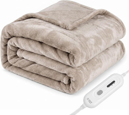 Tefici Heated Blanket Throw,Ultra Soft 2-Layer Flannel Electric Blanket