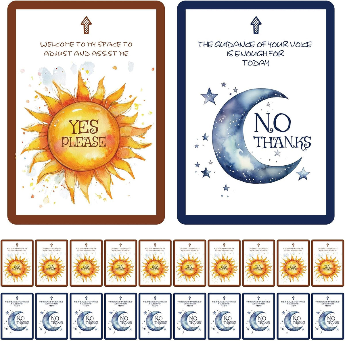 Rounded Corners Yoga Consent Cards,20 Pcs Double-Sided Assist Cards for Yoga Teachers, Pilates and Dance,Yes or No Adjust Cards(7 * 10cm)