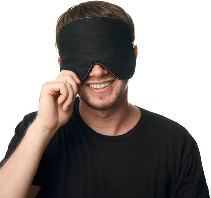 2-Pack Linen Eye Sleep Mask, Organic Blackout, Oversize Shape Cover