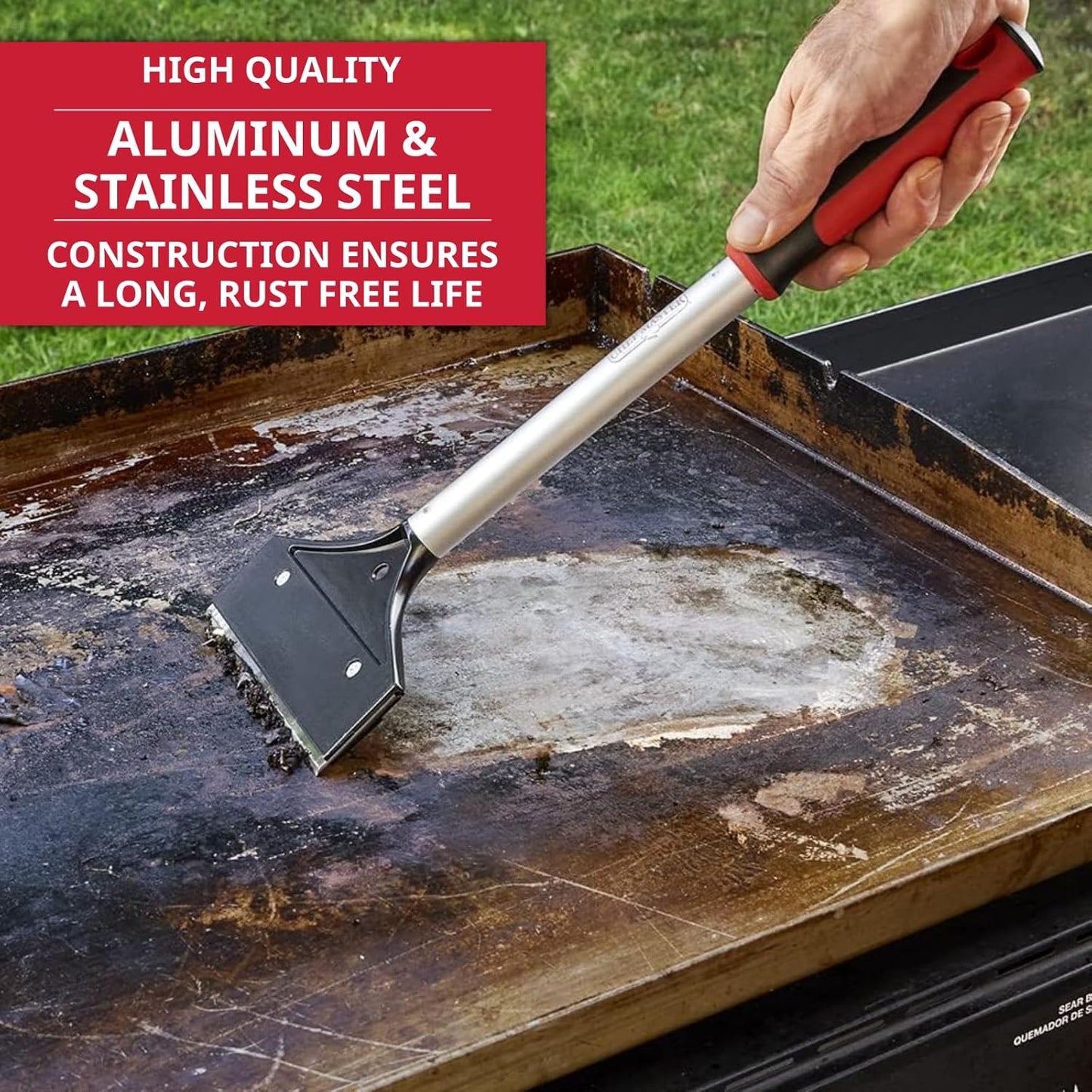Griddle-Whiz Grill & Griddle Cleaner (4-Pack) | Removes Grease, Food Residue, Burnt On Organics | High Heat Flat Top Grill Cleaner, Food Contact Surface | Non-Caustic Formula by FryOilSaver (32oz)