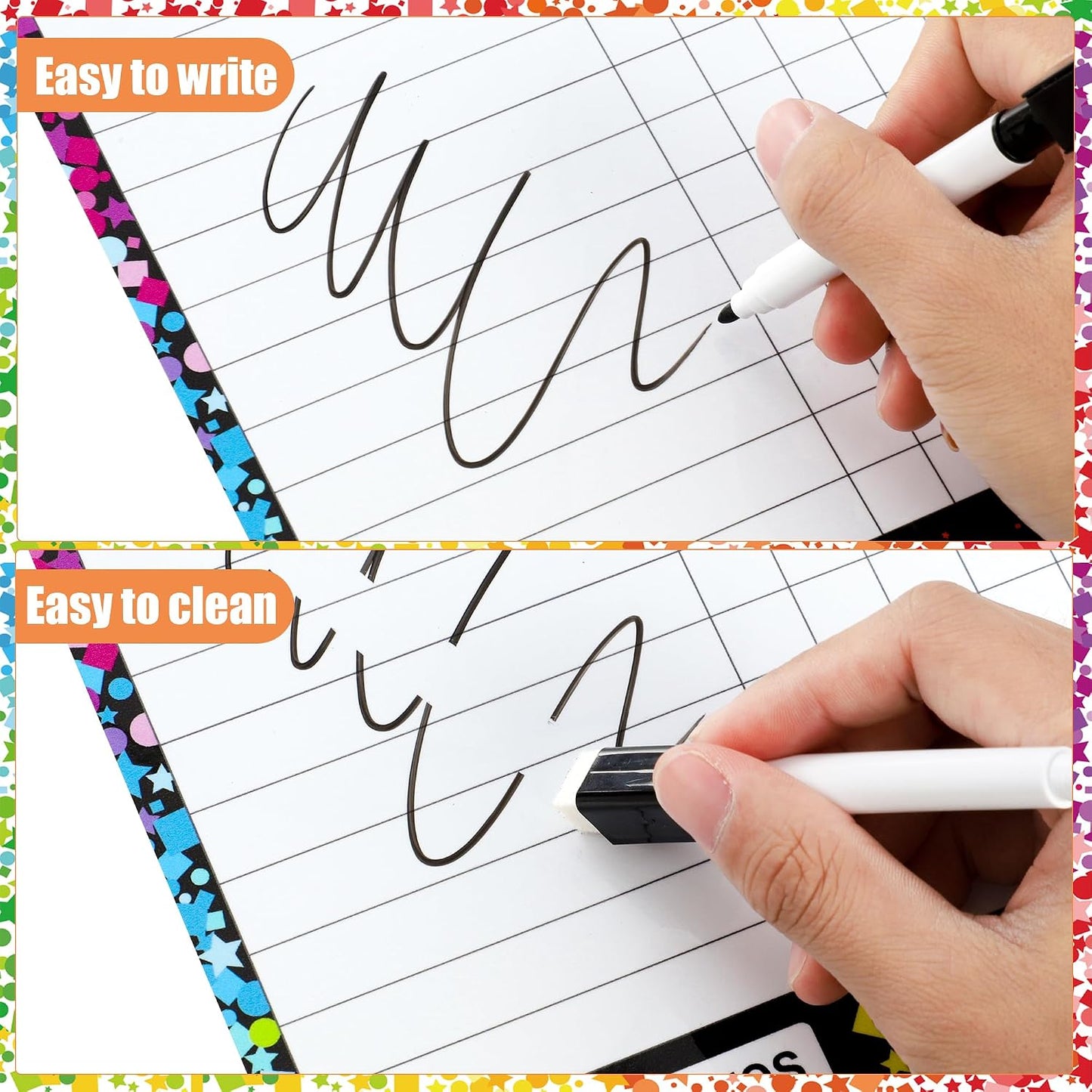 2 Pack Magnetic Chore Chart for Kids 12" x 9" Confetti Dry Erase Reward Chore Charts Weekly Behavior Responsibility Chores Board for Teens Adults Fridge Family Task Organization Home Rewards