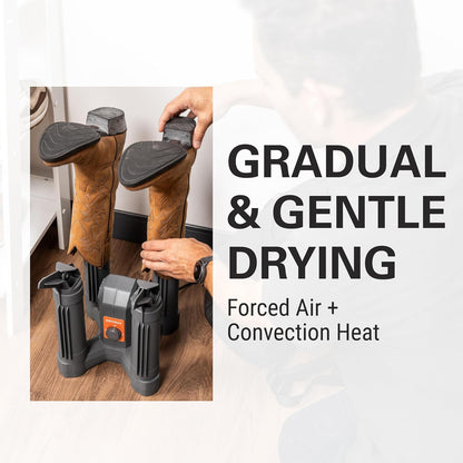 DryGuy Shoe, Boot, Garment & Gear Electric Dryer, Quick Drying for Ski, Work, Sports Equipment – Energy Efficient, Odor Eliminating Design, Home or Garage Use,4 Port, Heat + Fan (Dry time: 1-3hrs)