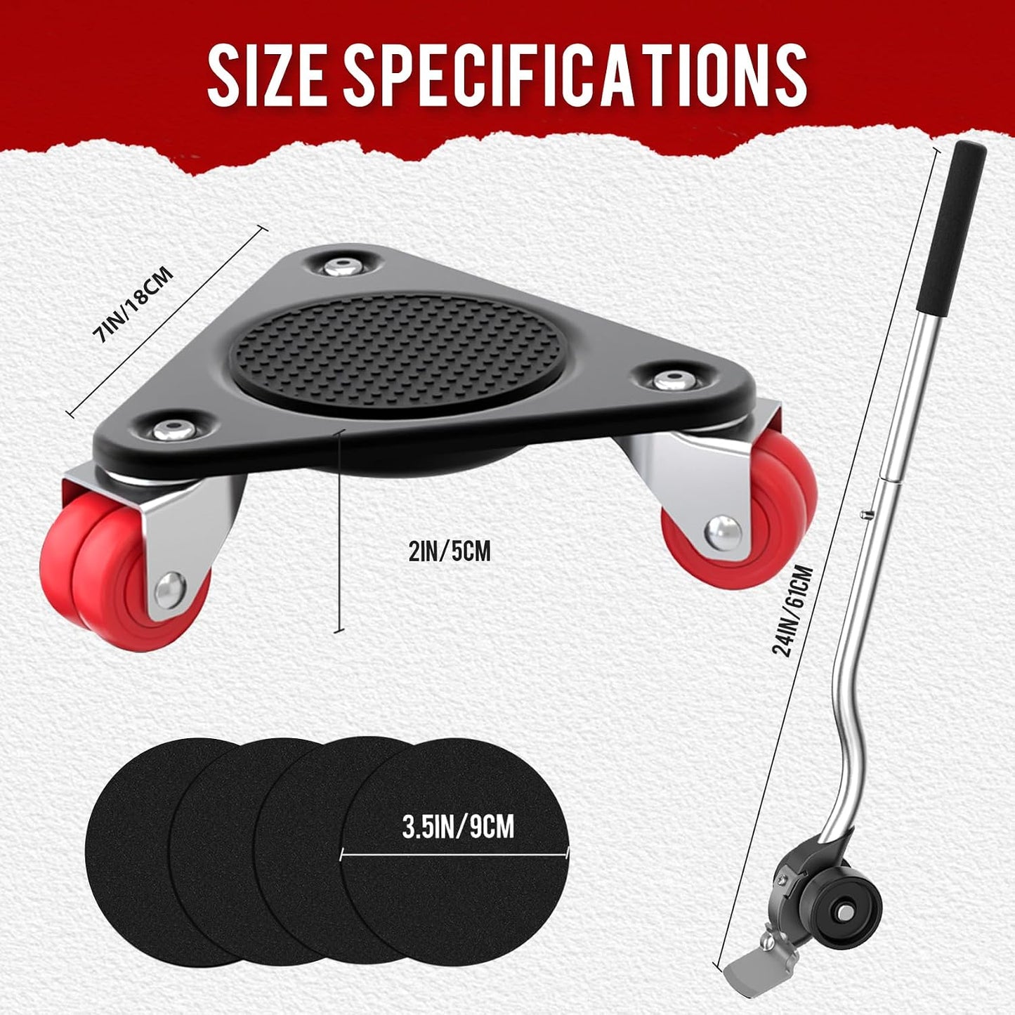 Heavy Duty Furniture Movers with 8 Wheels | Dual-Wheel Design Carbon Steel Panel Furniture Dolly Set with Lifter,360°Rotating Casters for Easy Moving,Max Load 3306 LBS