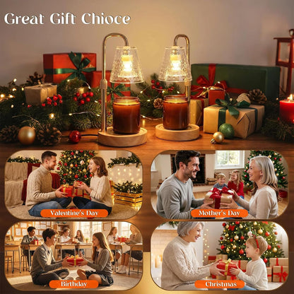 Glimra 2 Pack Candle Warmer Lamp with Timer,Dimmable,Adjustable Height