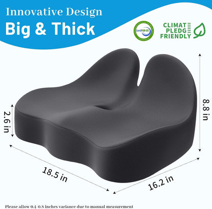 Memory Foam Seat Cushion, Ergonomic Office Chair Cushion for Long Sitting