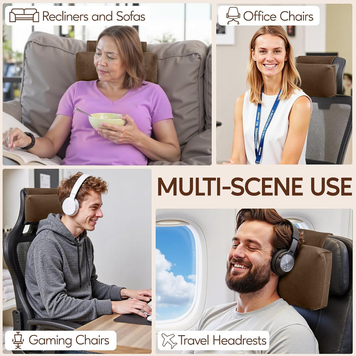 Neck Pillow for Recliner Chair, Adjustable Recliner Pillow for Headrest
