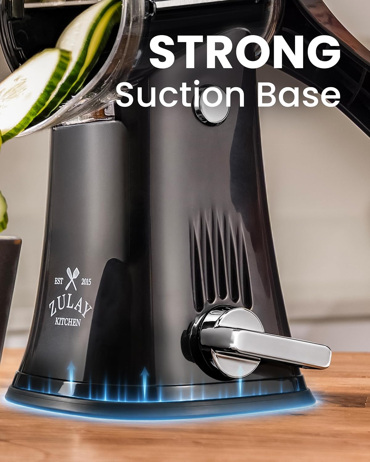Zulay Kitchen Rotary Cheese Grater 5 Blade Cheese Shredder - Manual Hand Crank Cheese Grater With Reinforced Suction & 5 Interchangeable Drums - Easy to Use, Vegetable Chopper Round Mandoline Slicer - Colors A