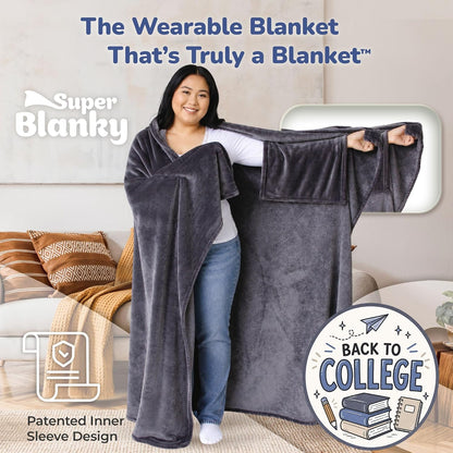 Super Blanky Wearable Blankets for Women & Men, Dorm Room Essentials, Gift for Her, Gifts for Women, Wife Birthday Gift Ideas