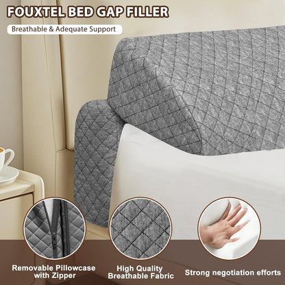 4 Modes Pillow Wedge for Headboard Gap, Foldable Bed Wedge Pillow, Bed Gap Filler King Size Fill The Gap (0-7"), Mattress Gap Filler Long Pillow Between Headboard and Mattress