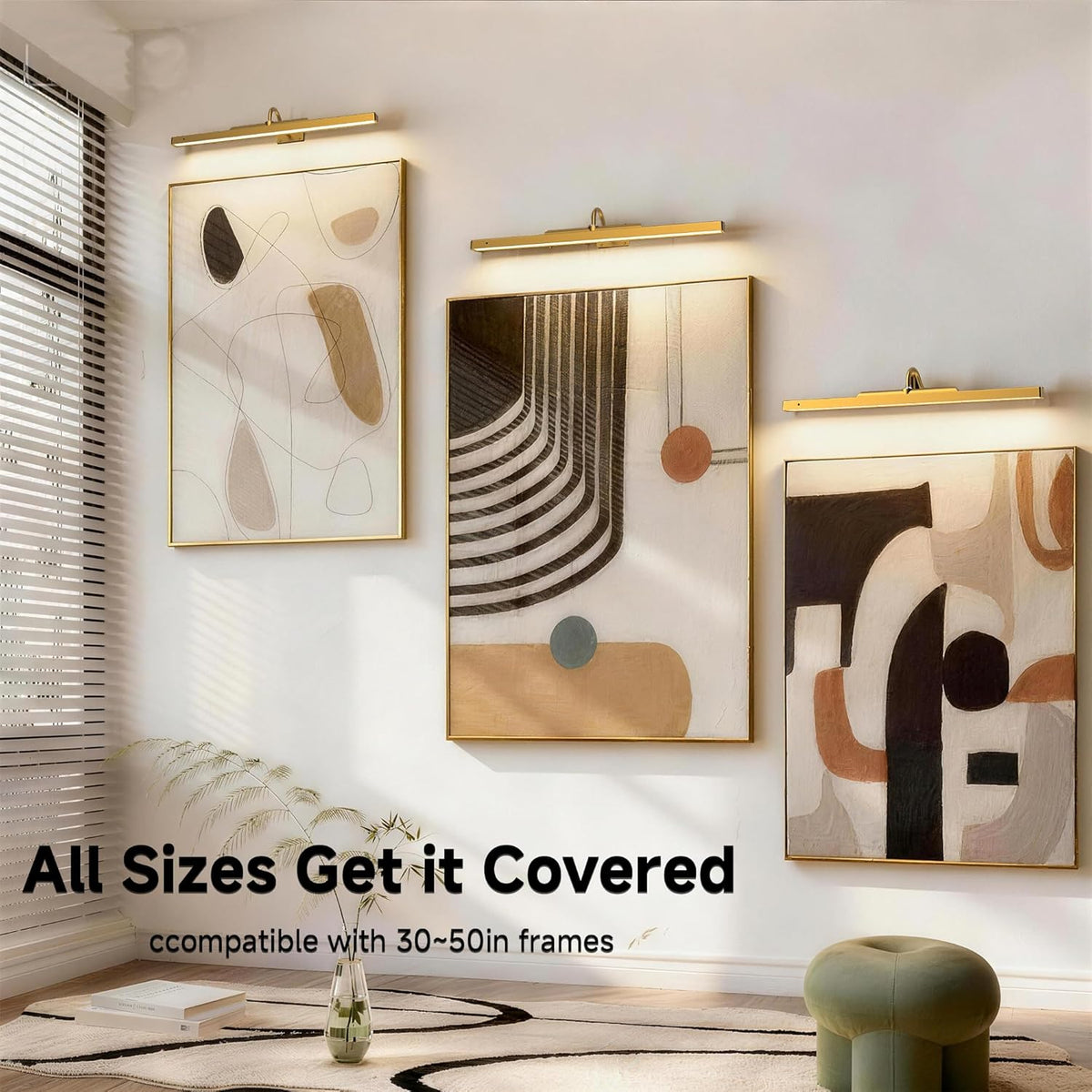 Picture Light for Wall, 12" Rechargeable Wireless Battery Operated Painting Lighting, Dimmable LED with Remote 3CCT for Wall Art Gallery Display (Black)