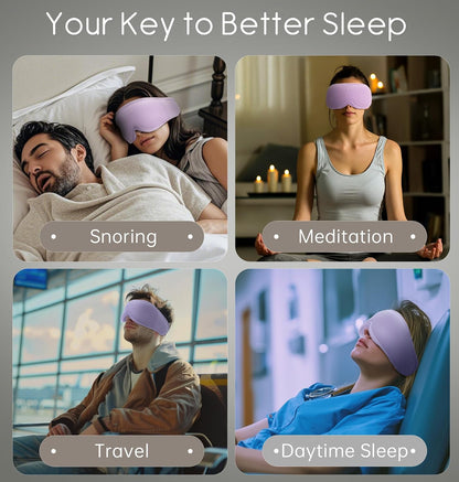 Sleep Mask with Headphones Bluetooth 5.4, TOPOINT 3D Eye Mask Blackout with Soft Bamboo Cotton for Side Sleepers Women Men, Sleep Headphones Earphones HD Speaker Microphone for Travel Meditation Gift