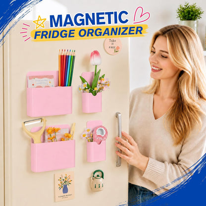 Magnetic Pen Holder, Magnetic Marker Holder, 4 Pack, White | Magnetic Cups for Dry Erase Markers, Pen Organizer for Whiteboard, Refrigerator, Locker, Cruise, Classroom, Office, School