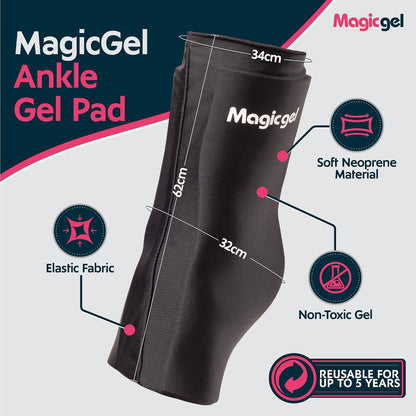 Magic Gel Ankle Ice Pack Wrap for Swelling, Reusable Ice Packs for Ankle Injuries, Flexible Hot & Cold Packs, Foot Ice Pack Wrap Ice Socks for Sprained Ankle, Achilles Tendonitis & Fasciitis Relief