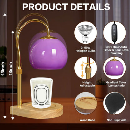 Candle Warmer Lamp with Timer 2H/4H/8H, Adjustable Height, Ocean