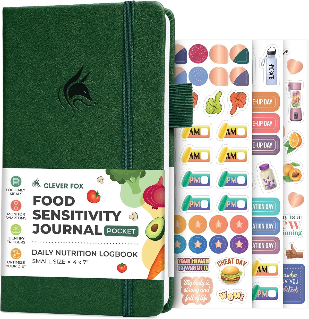 Clever Fox Food Sensitivity Journal & Symptom Diary, 8.5x11 Purple