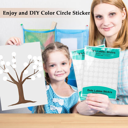 PARLAIM 1050 PCS Color Coding Labels Circle Dot Stickers,10 Color Style Colorful Coding Label Sticker for Office,Student Classroom