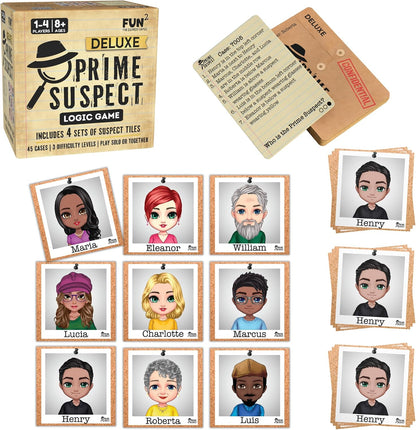 Prime Suspect Logic Game with 45 Case Cards | Single Player or Group Play | Ages 8+ | Compact Brain Teaser Game | Detective Game (Prime Suspect: Original)