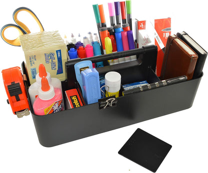 Portable Caddy American Made, DIY Dividers, 8 Compartments, Supply Organizer, Portable Tote Basket with Handle Storage Organizer Bathroom, Office, Crafts, or School Supplies