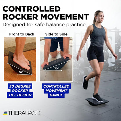 Theraband 23300 Rocker Balance Board for Rehab, Improved Posture, Balance and Stability Training