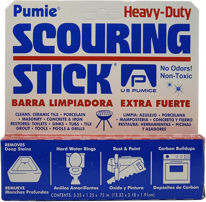 PUMIE Scouring Stick 2 Pack, Toilet Bowl Ring Remover, Heavy Duty Extra Strong Pumice Cleaning Bar, Pumice Stone for Cleaning Toilet Rings, Bathroom & Kitchen Stains by USPumice