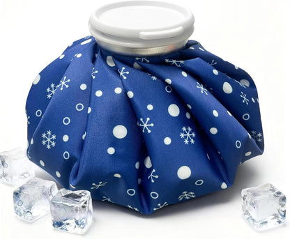 Reusable Ice Pack for Injuries, 11 Inch Ice Bag with Wrap, Snowflake Design Hot & Cold Therapy Pack, Leak-Proof Cold Bag for Muscle, Joint Pain & Swelling, First Aid, Sports & Home Use
