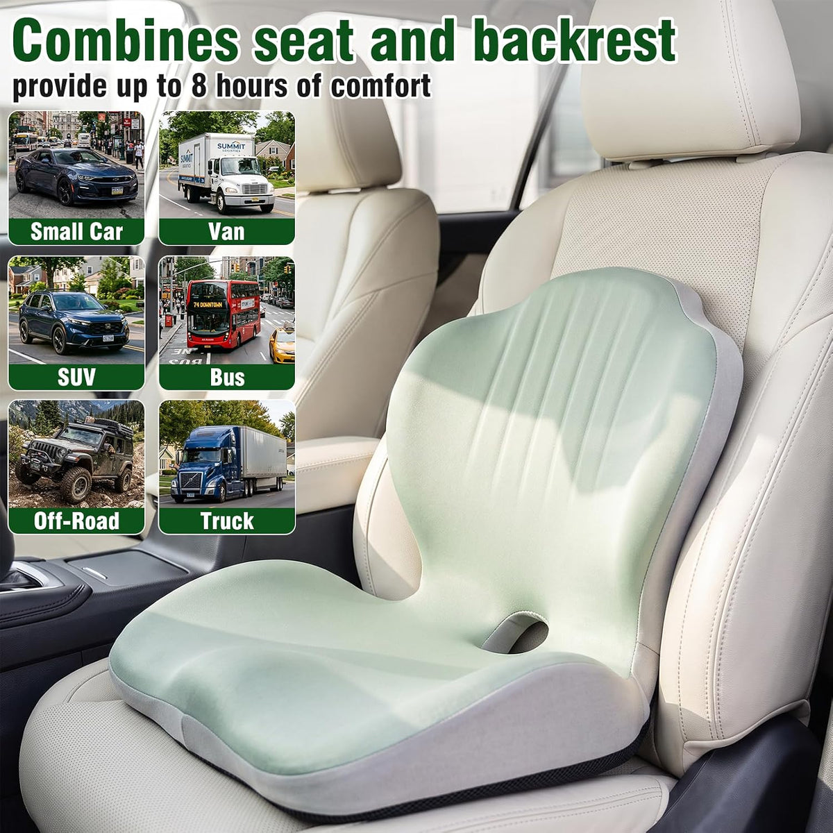 Car Seat Cushion Office Chair Cushion with Lumbar Support Pillow