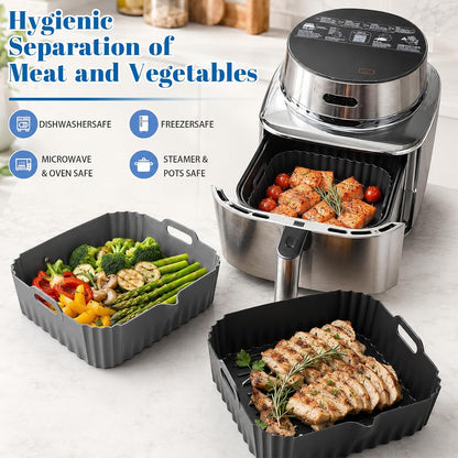 Silicone Air Fryer Liners for COSORI Iconic Stainless Steel 6.5 Qt 2 Pack