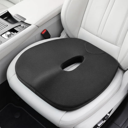 Car Seat Cushion for Driving Thin Seat Pad Drivers Seat Cushion | Better Visibility Sciatica Pain Relief High Density Memory Foam Breathable Mesh Non-Slip Base Machine Washable Cover