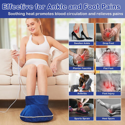 JOBYNA Ankle/Toe/Foot Warmer | Full Coverage Heated Foot Wrap |86-158℉ Continuous Setting| 10-90min Timer| Electric Heating Pad for Plantar Fasciitis Relief, Neuropathy Pain Relief for Foot(1 Pack)