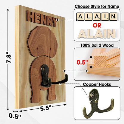 Dog Leash Holder Wall Mount, Pet Harness Hanger with Scrabble Letters, Dog Collar Organizer for Entryway, Memorial Cat Leash Holder for Wall, Pet Loss Gifts, Keepsake, Home Decor PF212-NAT