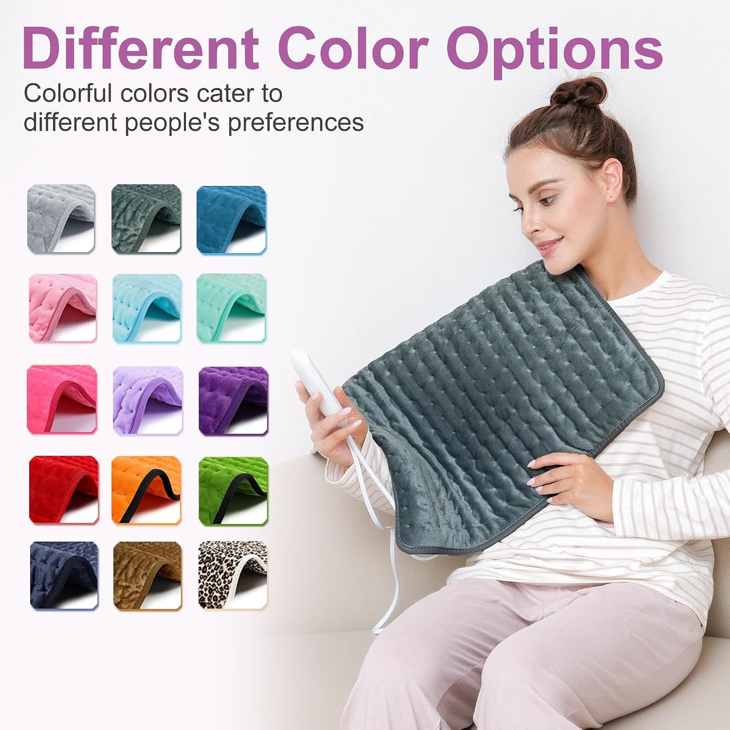 Heating Pad,Heated Blanket,Heating Pad for Back Neck,Grey,24x12 Inch | Electric Heating Pad,Dry/Moist Heat Heating Pads,Heating Pads for Shoulder,Abdomen,Heat Pad for Women Men,Birthday Gift
