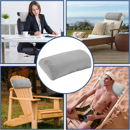 Headrest Pillow for Patio Chaise Lounge, 2 Packs Head Pillow with Elastic Band for Zero Gravity Lounge Chair, Head Neck Rest Pillow Lumbar Pillow, Beige